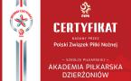 694 szkółki piłkarskie otrzymały Certyfikaty PZPN na jednym z trzech poziomów: złotym, srebrnym lub brązowym. Srebrny otrzymała Akademia Piłkarska Dzierżoniów.